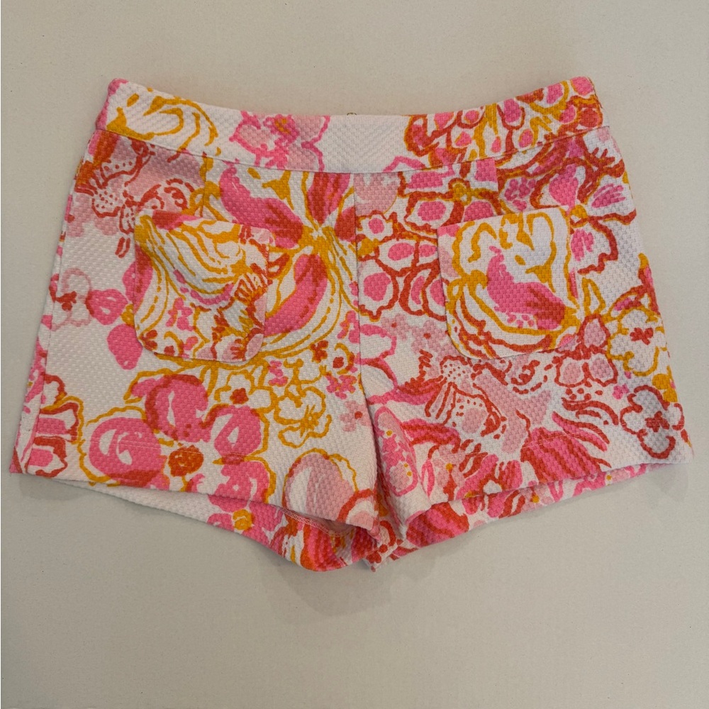 Lilly Pulitzer Pink and Yellow Waffle Shorts